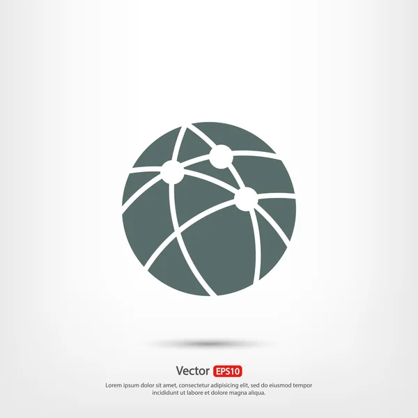 Icono de tecnología global o red social — Vector de stock