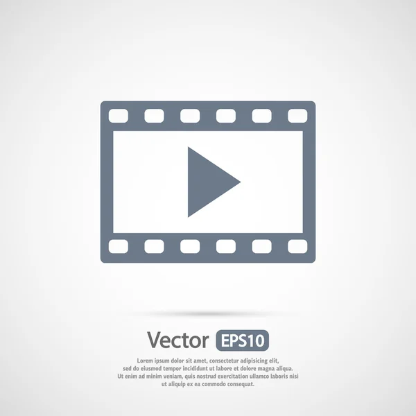 Icône vidéo, design plat — Image vectorielle