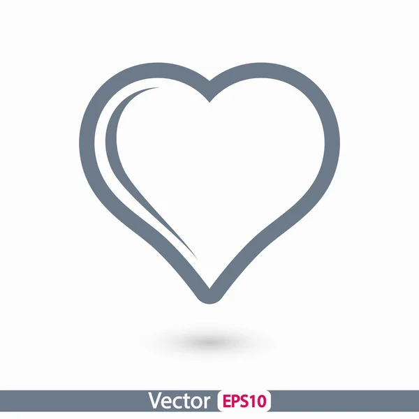 Srdce ikona, plochý design — Stockový vektor