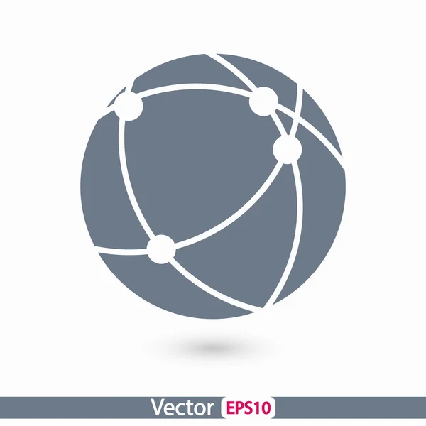 Icono de tecnología global o red social — Vector de stock