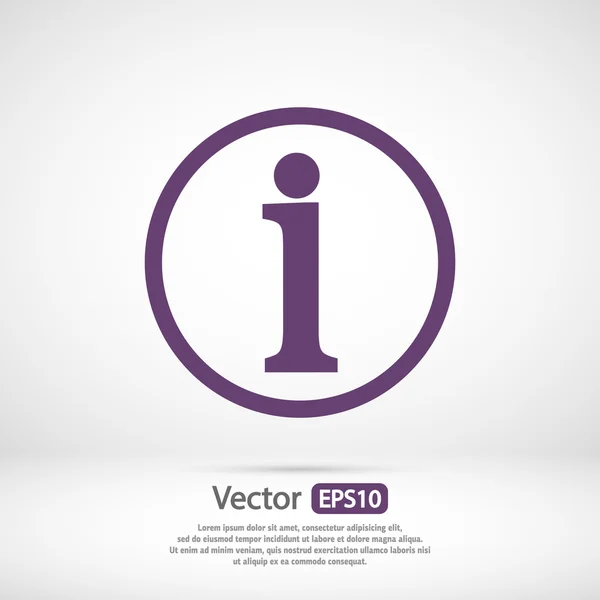 Signo de información icono — Vector de stock