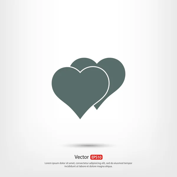 Icono de corazones, diseño plano — Vector de stock