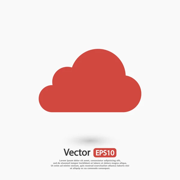 Icône Cloud, design plat — Image vectorielle