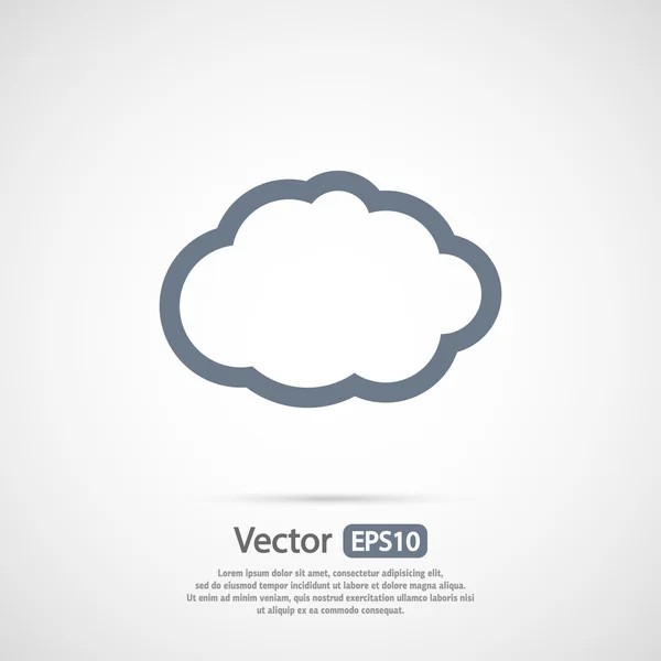 Icône Cloud, design plat — Image vectorielle