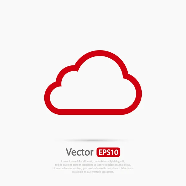 Felhő ikon, lapos kivitel — Stock Vector