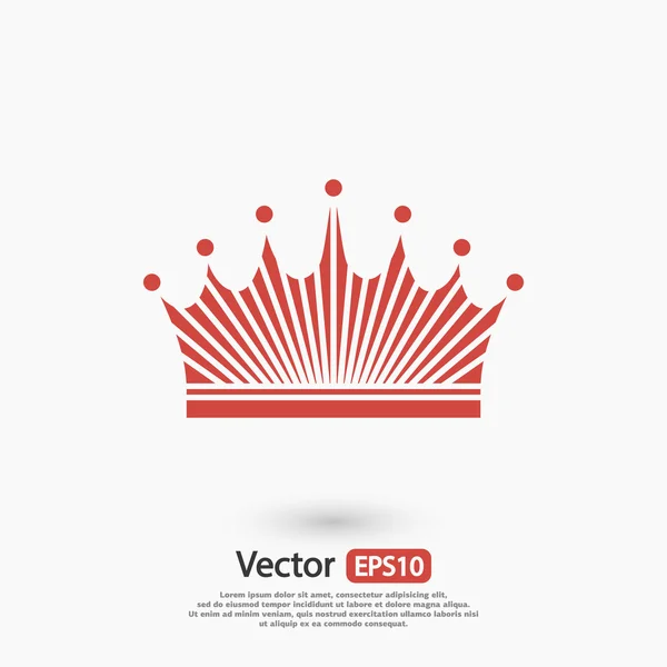 Icono de corona, estilo de diseño plano — Vector de stock