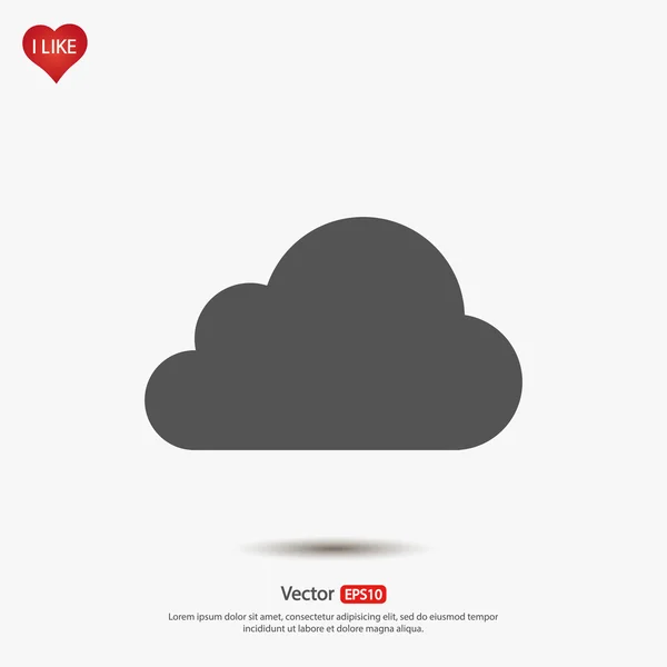 Icono de nube, diseño plano — Vector de stock