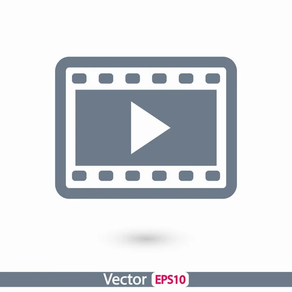 Videóinak ikon, lapos kivitel — Stock Vector