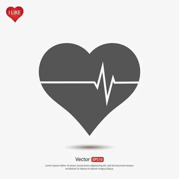 Corazón icono de diseño plano — Vector de stock