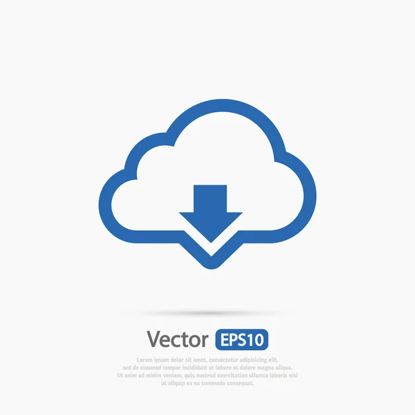 Számítási felhő letöltés ikon — Stock Vector