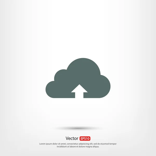 コンピューティング雲のアップロード アイコン — ストックベクタ