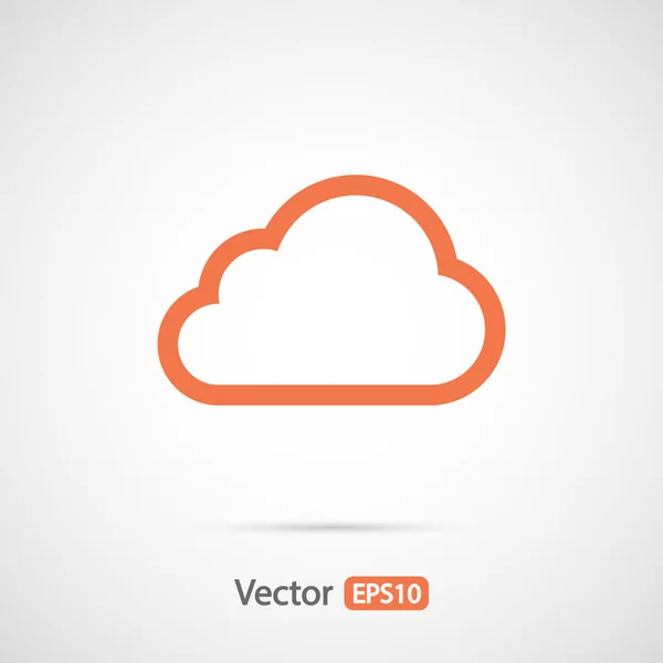 Moln ikon, platt design — Stock vektor