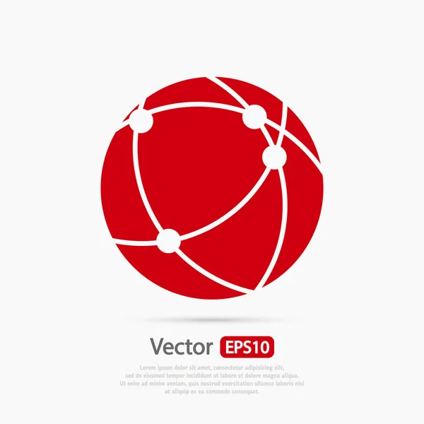 Global technology or social network icon — Stockový vektor