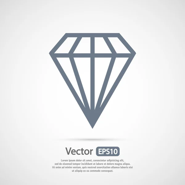 Ícone de diamante, design plano —  Vetores de Stock