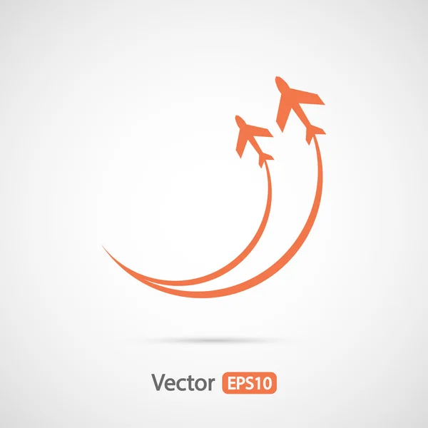 Globo con icono de aviones — Vector de stock