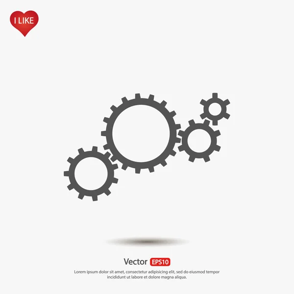 Gears icon, Flat design style — Stock Vector