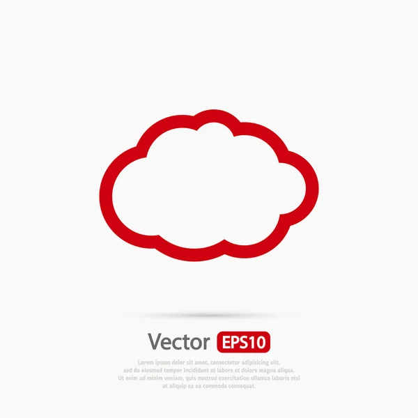 Icône Cloud, design plat — Image vectorielle