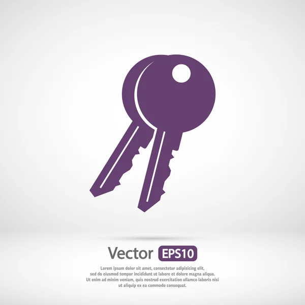 Icono de llaves, Estilo de diseño plano — Vector de stock