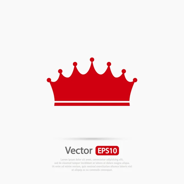 Kroon pictogram, platte ontwerpstijl — Stockvector