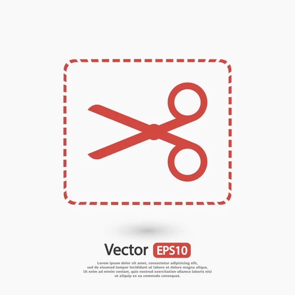 Tijeras Icono plano — Vector de stock