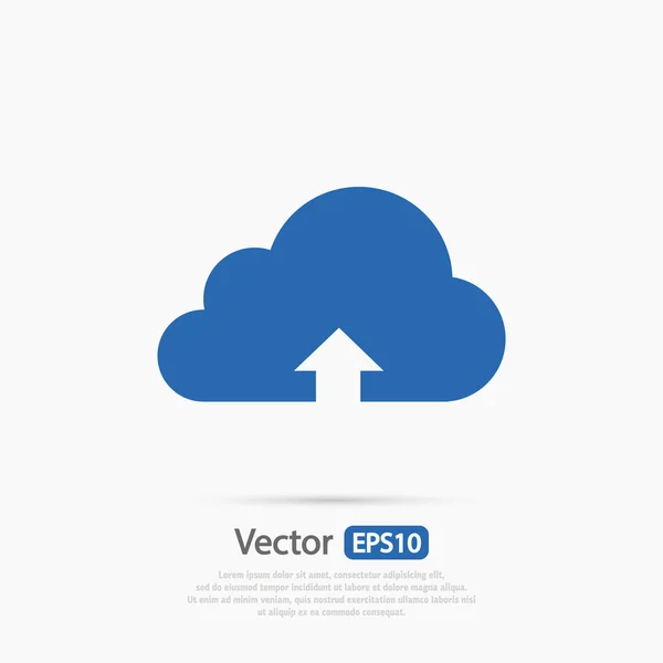 Computación nube subir icono — Vector de stock