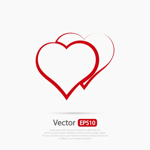 Hearts icon, flat design Vector Graphics