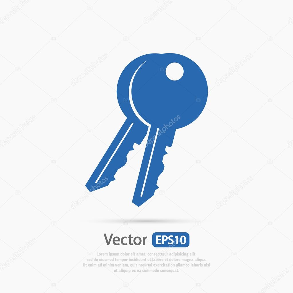 Keys  icon,  Flat design style
