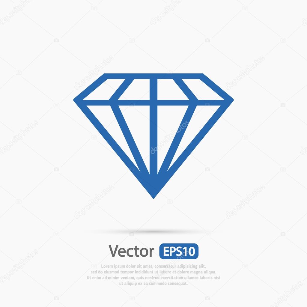 Diamond icon, Flat design