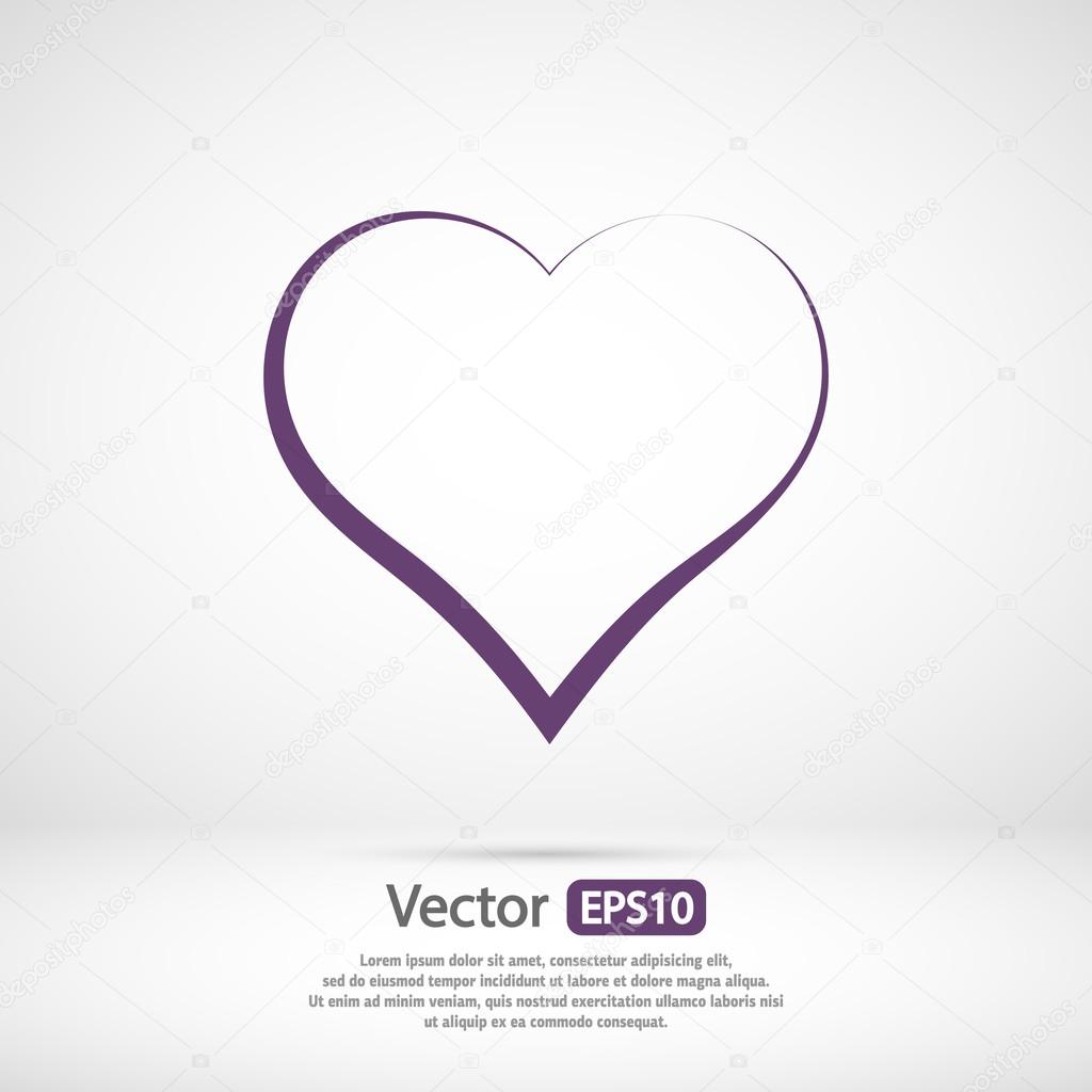 Hearts icon, flat design