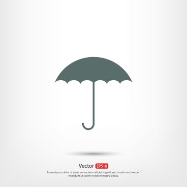 Şemsiye simgesi, düz tasarım stili