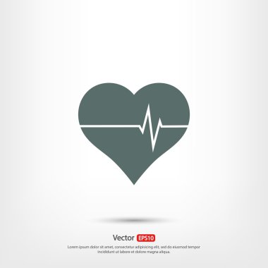Kalp simgesi düz tasarım