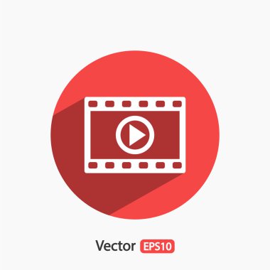 video simgesi, düz tasarım
