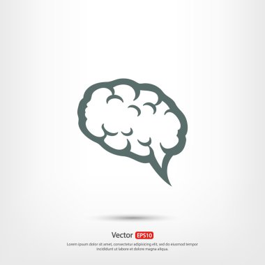 Beyin simge düz tasarım stil