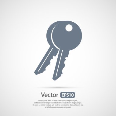 Keys  icon,  Flat design style clipart
