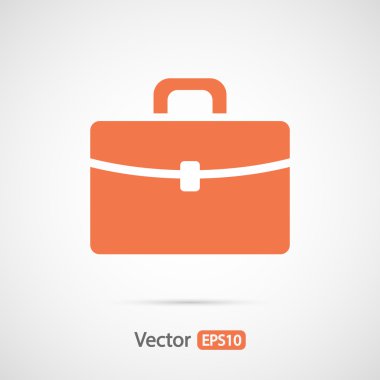 Briefcase icon, Flat design clipart