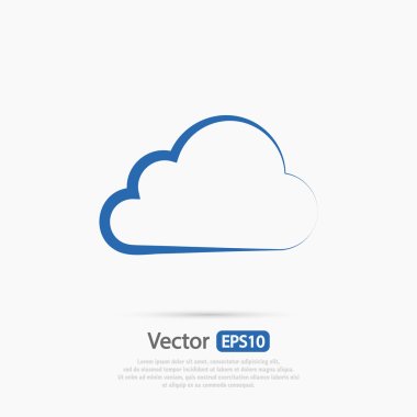 Cloud icon,  Flat design
