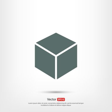3D küp logo tasarım simgesi