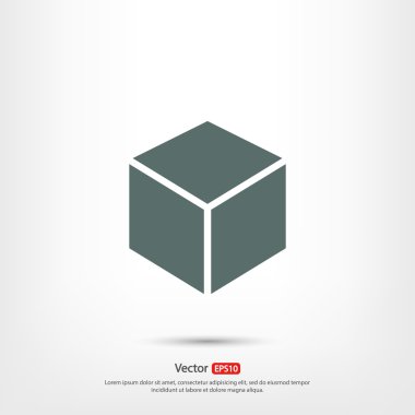 3d cube logo design icon clipart