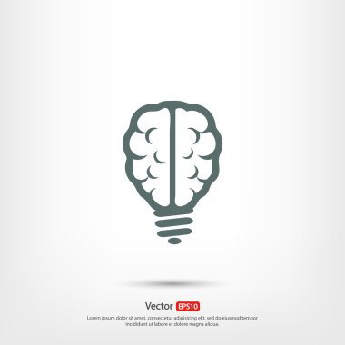 Beyin simge düz tasarım stil