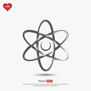 Atom simgesi. düz tasarım