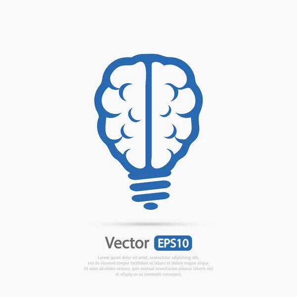 Pictograma creierului Stilul de design plat — Vector de stoc