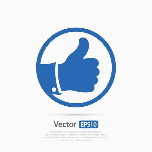 Icono LIKE, estilo de diseño plano — Vector de stock