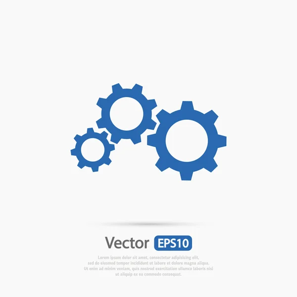 Gears pictogram, platte ontwerp — Stockvector