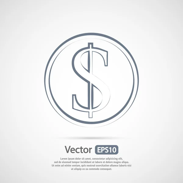 Ícone de dinheiro, estilo de design plano — Vetor de Stock