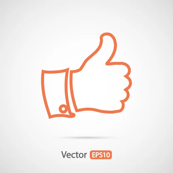 Icono LIKE, estilo de diseño plano — Vector de stock