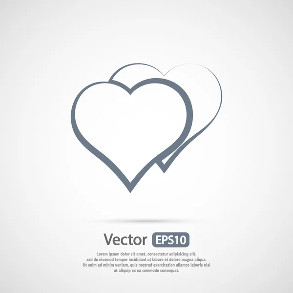 Icono de corazones, diseño plano — Vector de stock