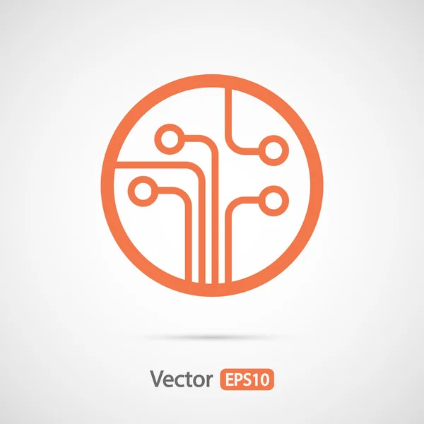 Placa de circuito, ícone de tecnologia — Vetor de Stock
