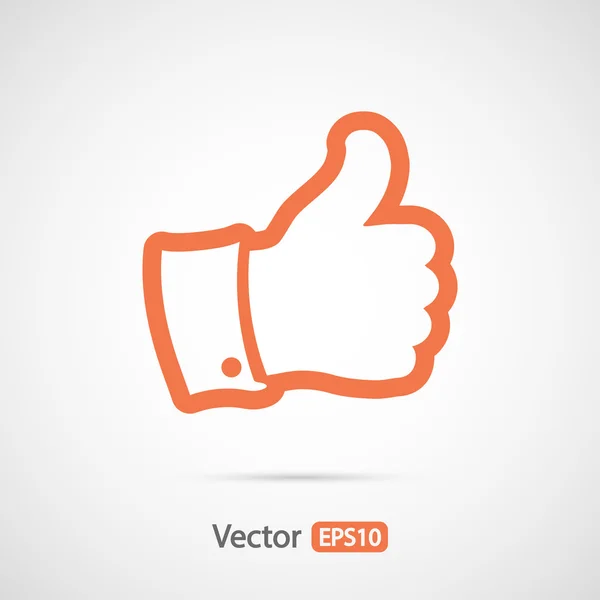 Icono LIKE, estilo de diseño plano — Vector de stock