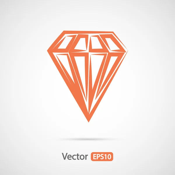 Diamant pictogram, platte ontwerp — Stockvector