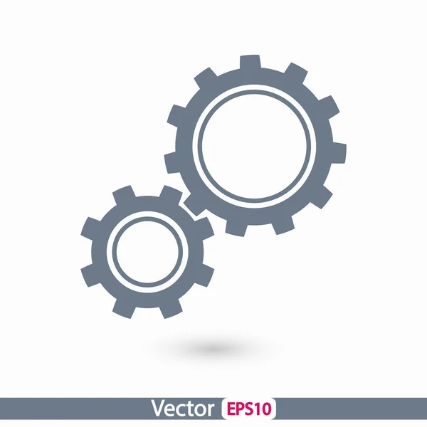 Icono de engranajes, estilo de diseño plano — Vector de stock